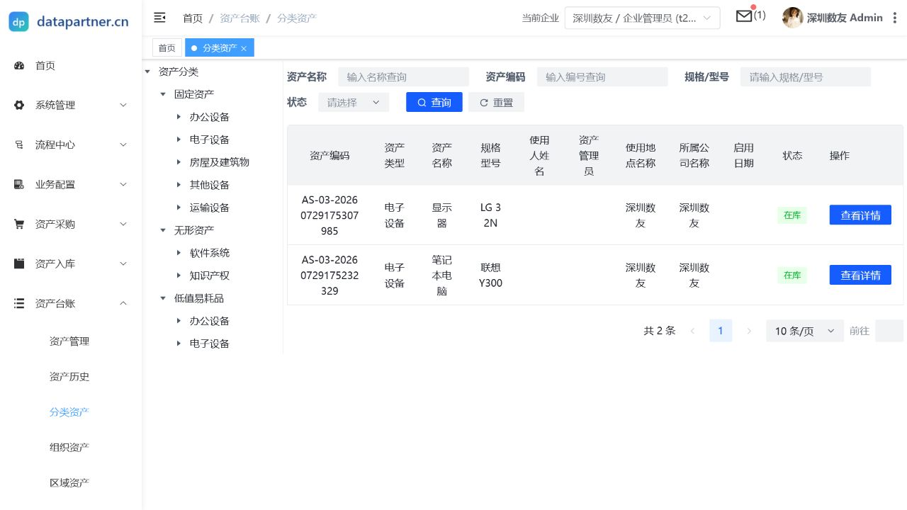 分类资产列表页