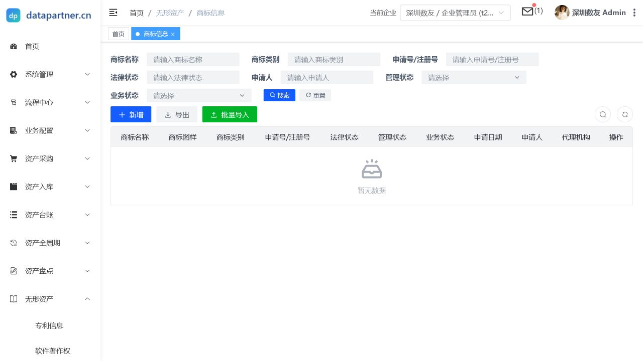 商标信息列表页
